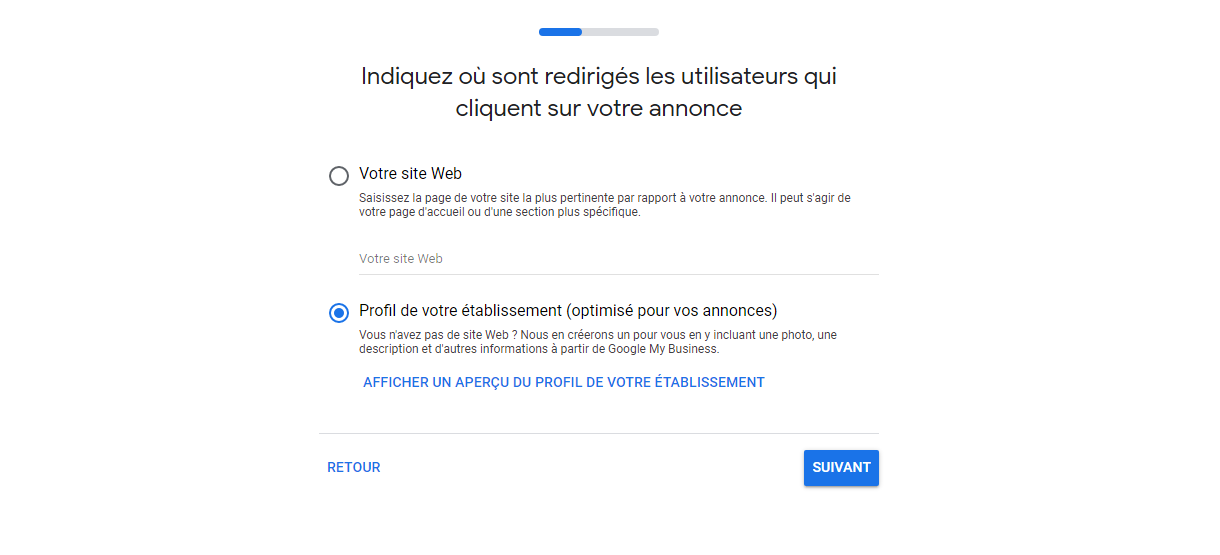 Google Ads point de chute