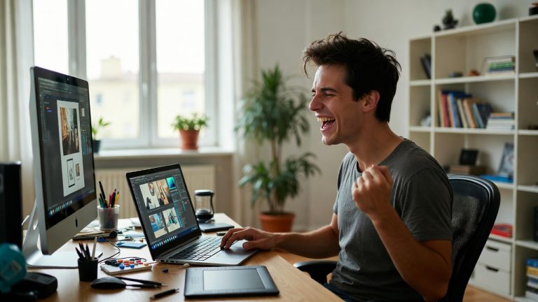 un individu qui passe de graphiste salarié à graphiste freelance